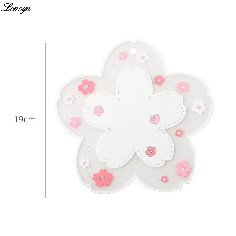 

Lenoyn Cherry Blossom Coaster Insulation Mat Non-Slip Mat Household Tea Cup Mat Anti-Scald Dining Table Mats Drink Cup Coasters