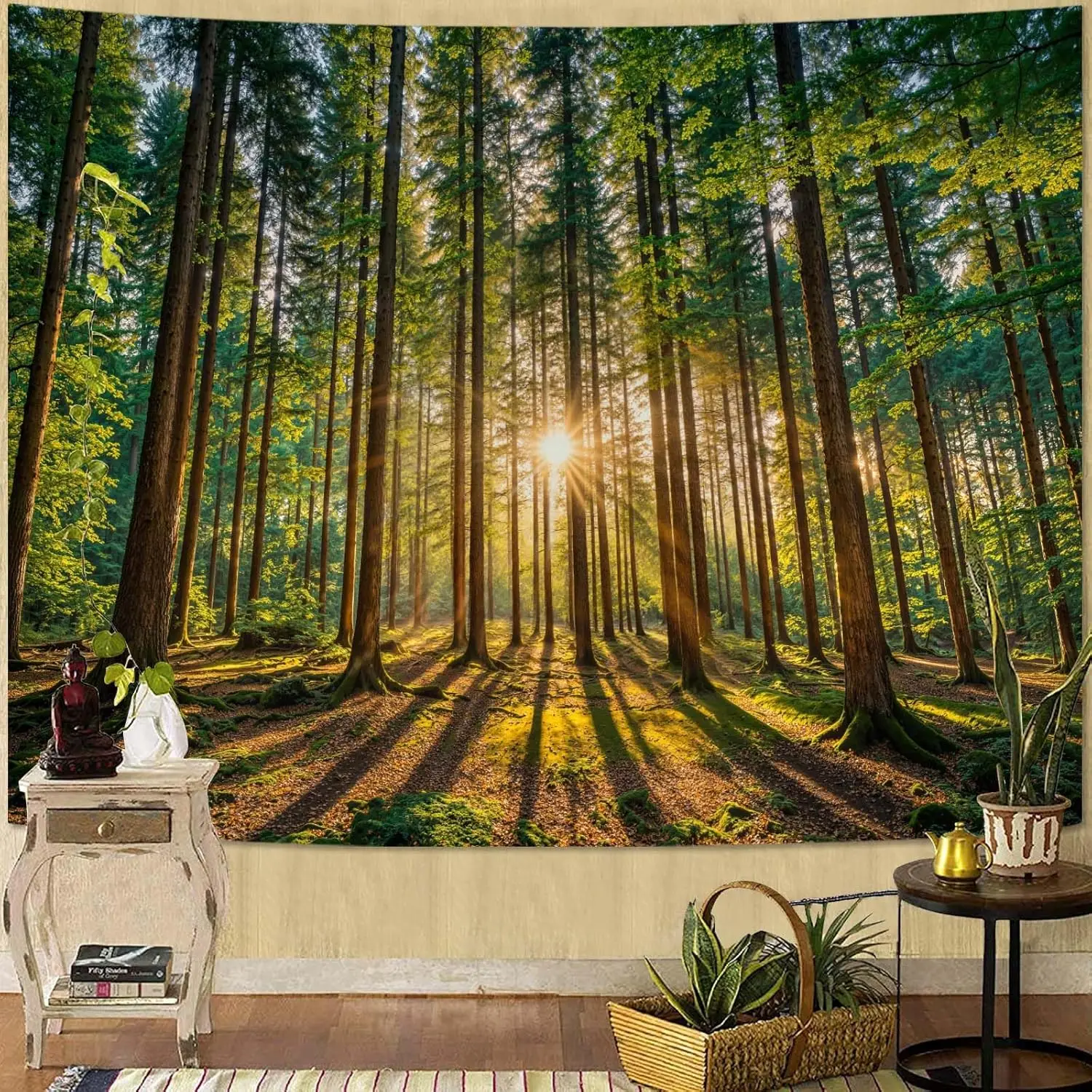 

Настенный гобелен "Природный лес", зеленый, полиэстер, 70x100 см