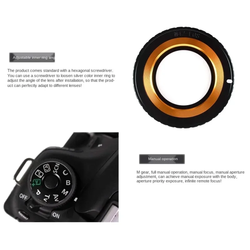 M42 Lens Adapter Ring for M42 Lens to EF 5DIII 5DII 5D 6D 7D 60D Adjustable Lens Adaptor Connect Ring A0NB enlarge