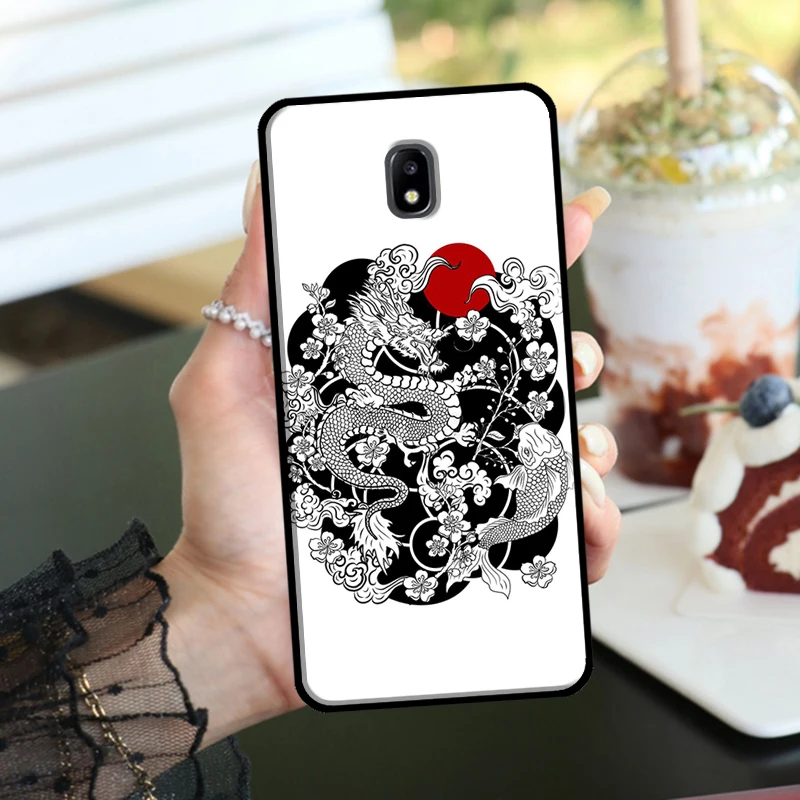 Чехол с японскими волнами аниме драконом для Samsung Galaxy J7 2017 J1 J3 J5 2016 A6 A8 J4 J6 Plus J8 A7 A9