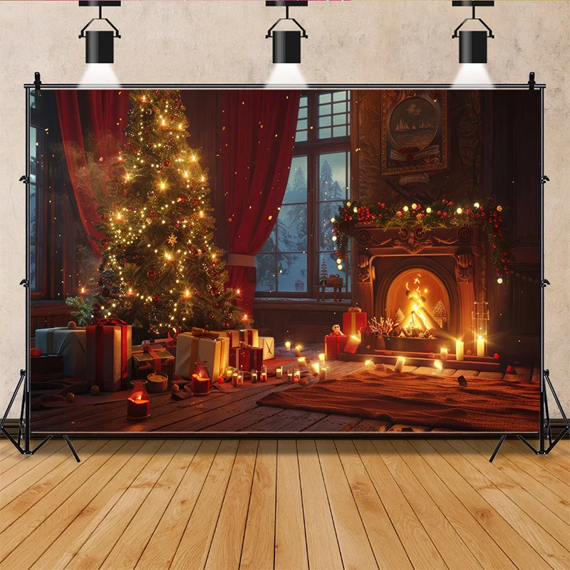 Фон для фотосъемки с изображением рождественских праздников и украшения