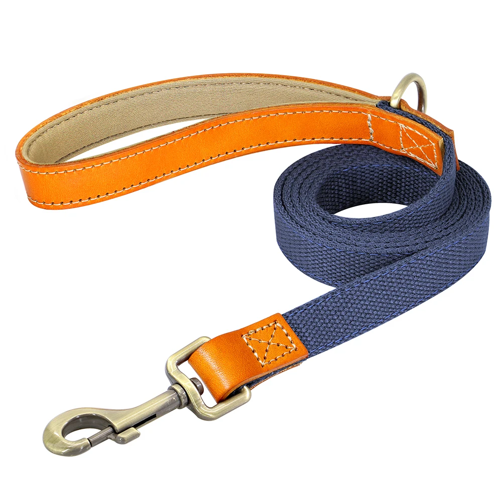 5ft Dog Leash Nylon Pet Lead Soft Handle Walking Rope Extra Heavy Duty Pug Leashes for Medium Large Dogs Outdoor Training