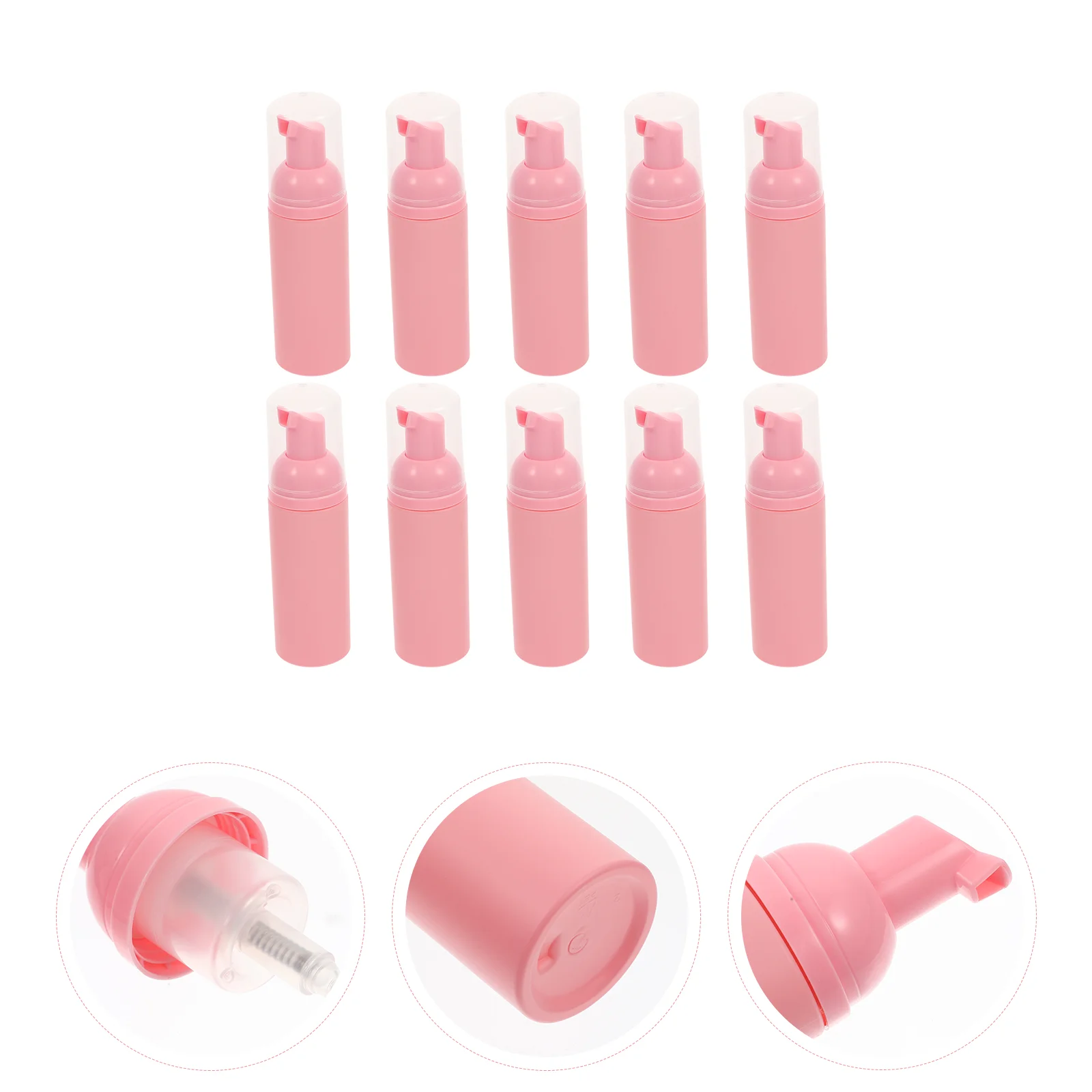 

10 Pcs Push Sparkling Bottle Pink Soap Dispenser Refillable Travel Bottles Foaming Pump Cleasing Milk The Pet Shower Foams