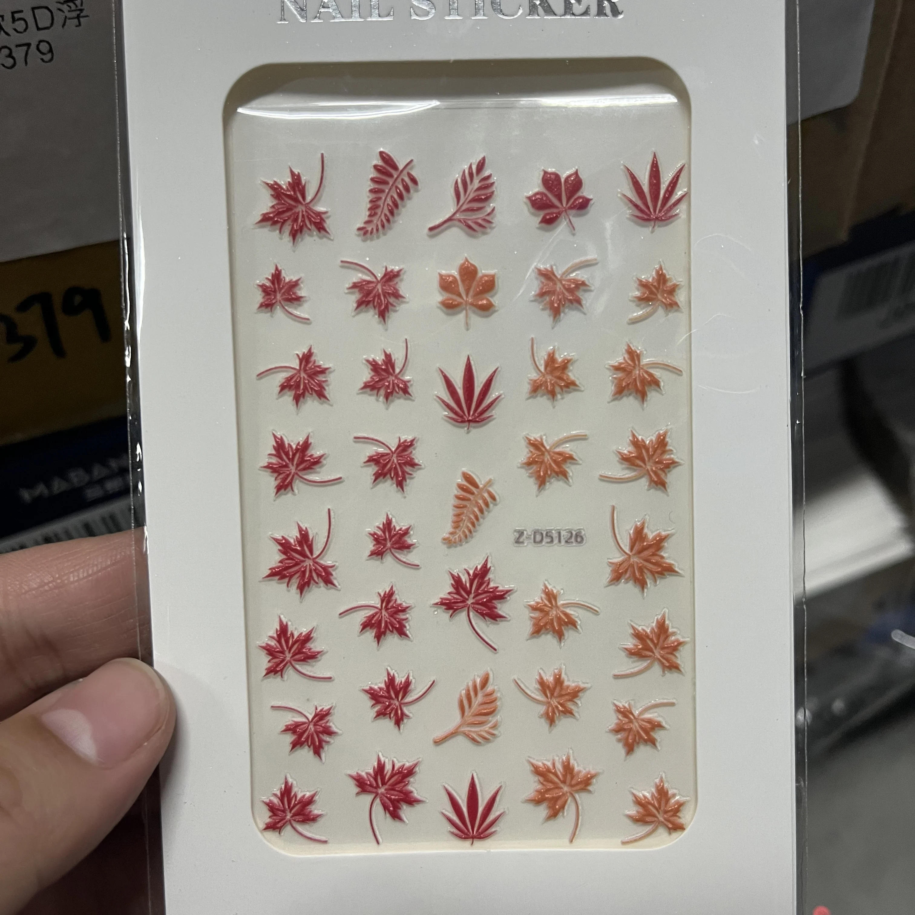 

1pcs 5D Embossed Flower Leaf Pastry Nail Art Sticker 5D Cartoon Nail Stickers Painted Colorful Slider Blooming Decals Manicure