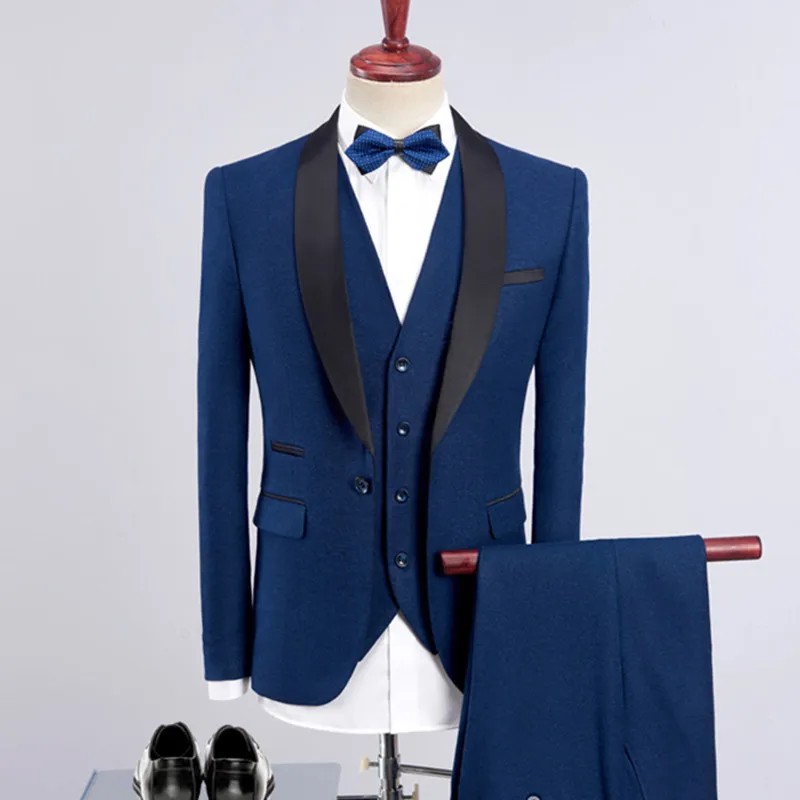 Custom Made Groomsmen Pattern Groom Tuxedos Shawl Lapel Men Suits Wedding Best Man 21187581
