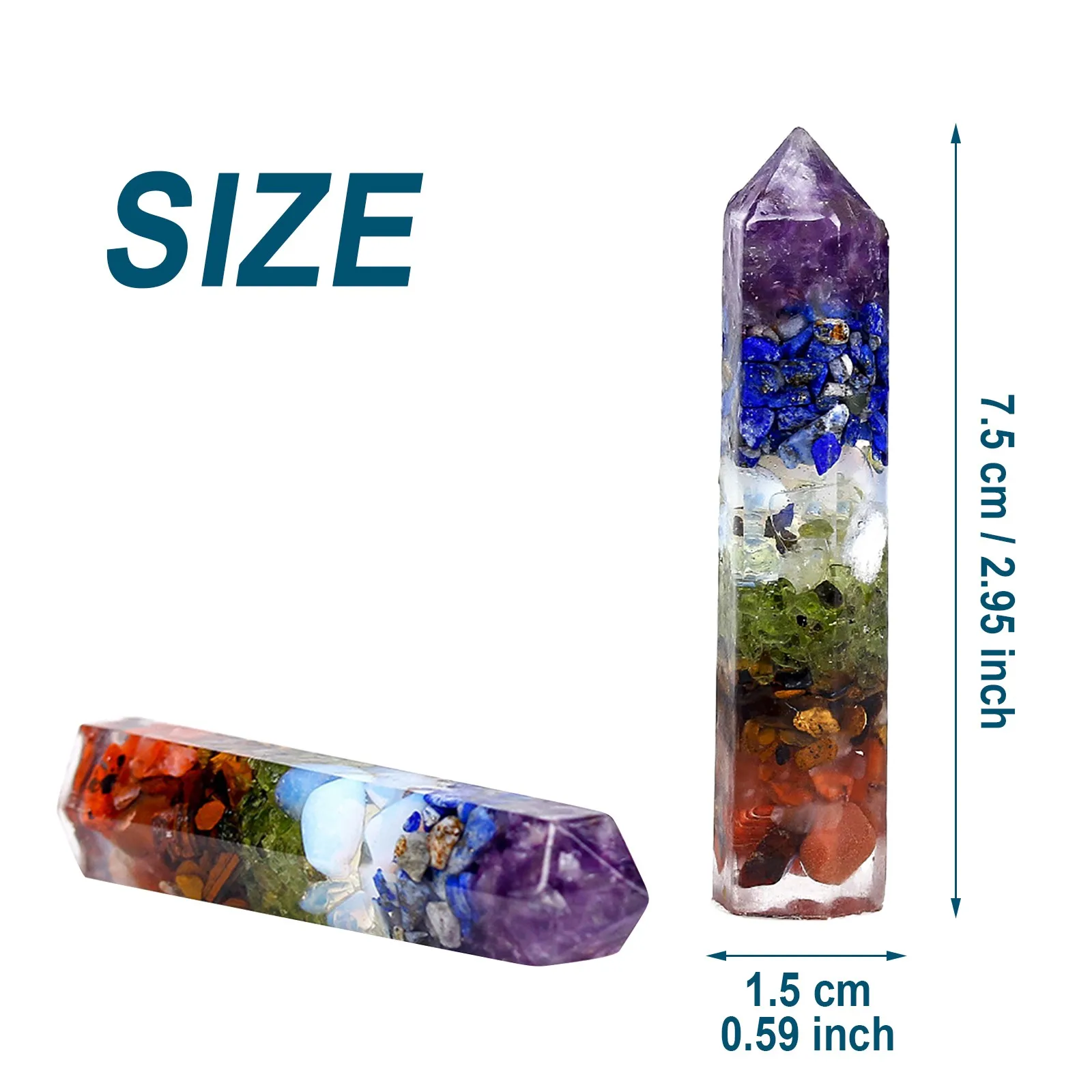 Csja чакра природный гравий декоративная Шестигранная стойка 7 5 см гранёная Призма