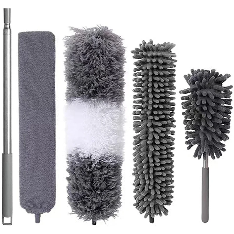 

Extendable Feather Duster Kit, Duster Cleaning with Extension Pole Microfiber Hand Duster for Cleaning Dust
