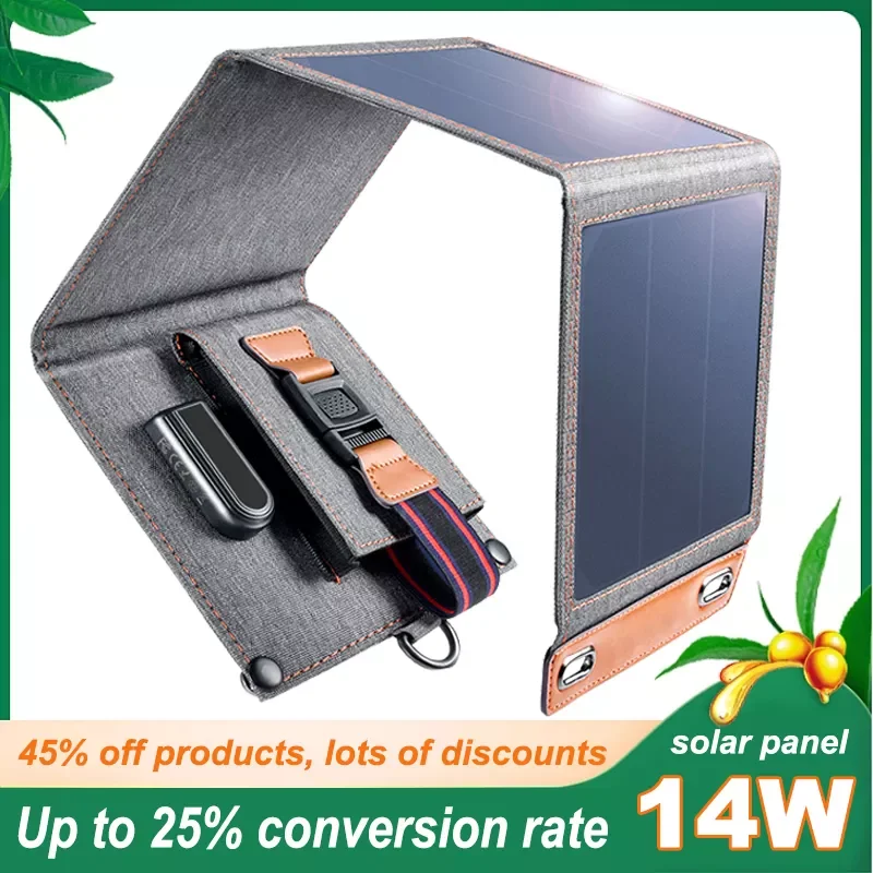 

Зарядное устройство NEW2023 складное на солнечной батарее, 14 Вт, USB-порт