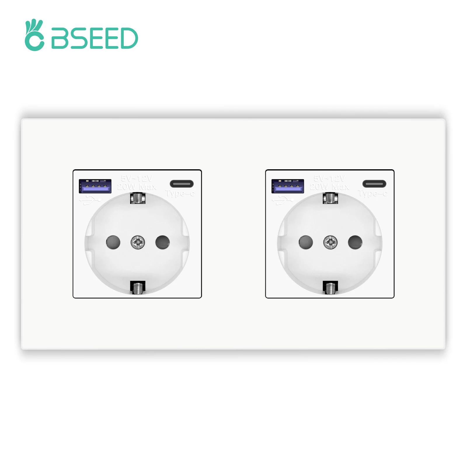 

Розетка настенная BSEED 20 Вт с USB Type-C