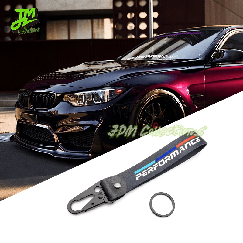 

Car Keychain For Performance Racing Spring Clip Lanyard Nylon Keyrings JDM Style Key Chain Creative Auto Key Pendant Accessories