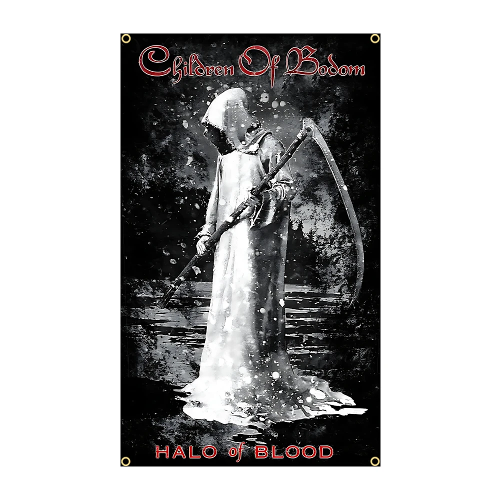 Фото Флаг группы Children of Bodom - 60x90 см / 90x150 см, полиэстер с принтом Финская мелодия, музыкальный баннер смерти-металла для декора №3
