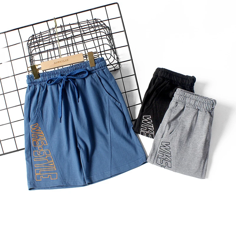 

Boys Cotton Shorts Running Trend Casual Basketball Training Short Pants 2022 Summer New Teen Kids Letter Print Shorts Clothing