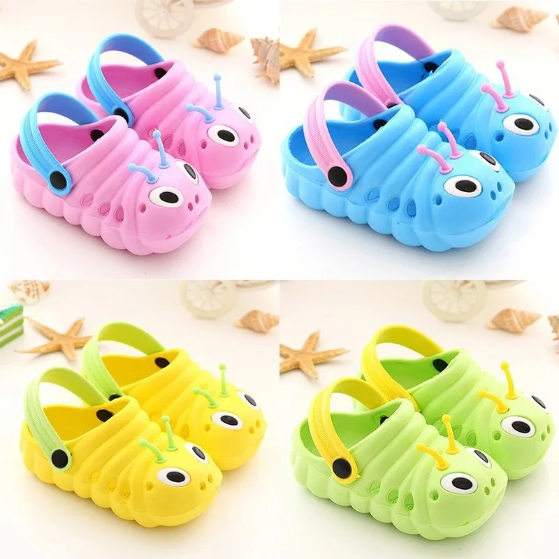 

Children Garden Shoes Cute Cartoon Caterpillar Beach Sandals Babies Summer Slippers High Quality Kids Slippers Flip Shoes 2021