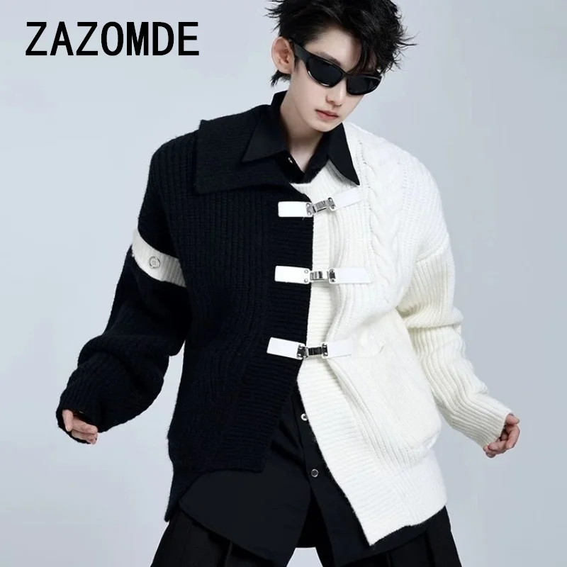 Уличная одежда ZAZOMDE мужской кардиган свитер осенняя корейская мода с