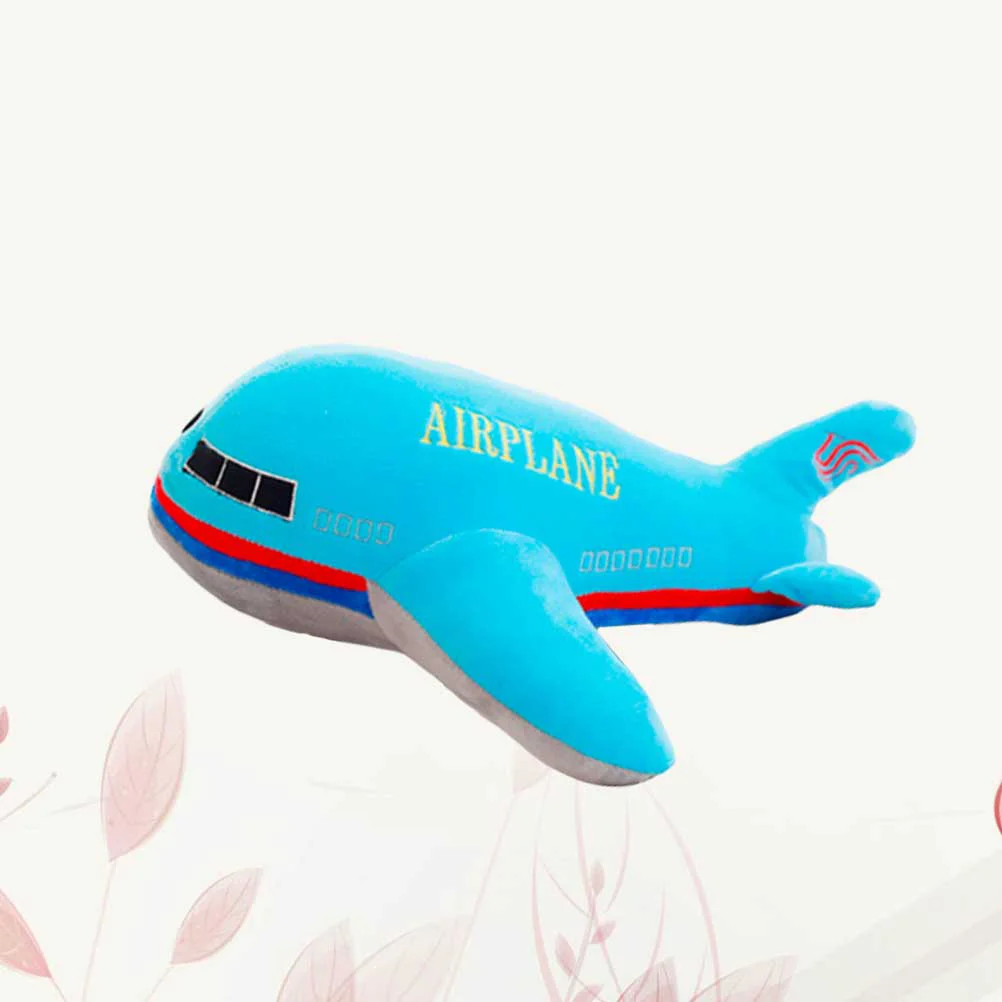 

40cm Cartoon Airplane Shaped Plush Toy Throw Pillow Adorable Toy Kids Plush Blue