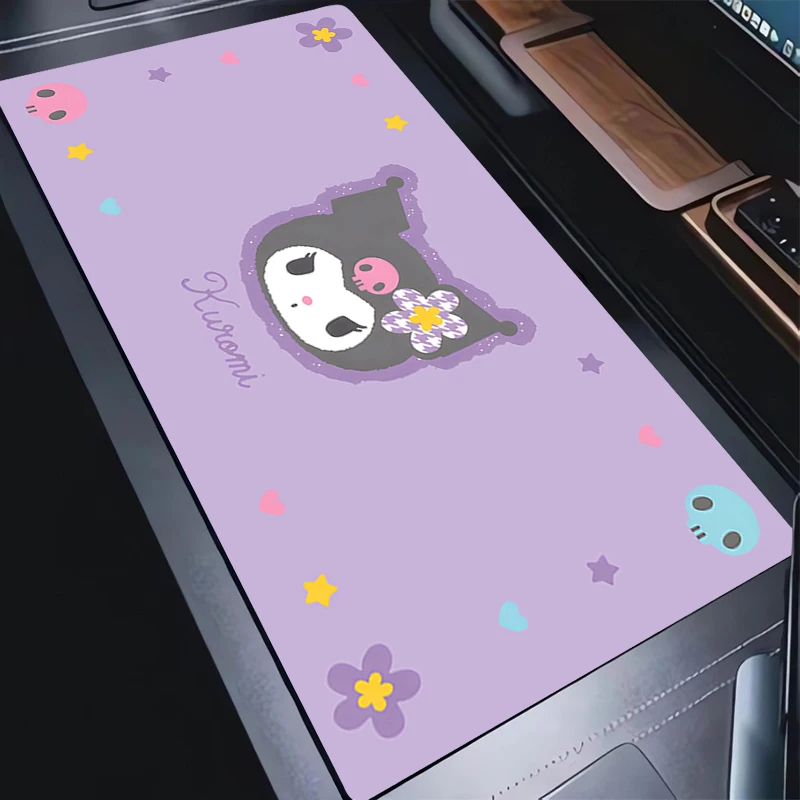 Фото Коврик для мыши ПК Kawaii Skull Moon Star Расширенный настольный коврик Аниме Фиолетовый K-kuromi Коврик для клавиатуры с бантом Ноутбук Облака Игровой коврик для мыши №3