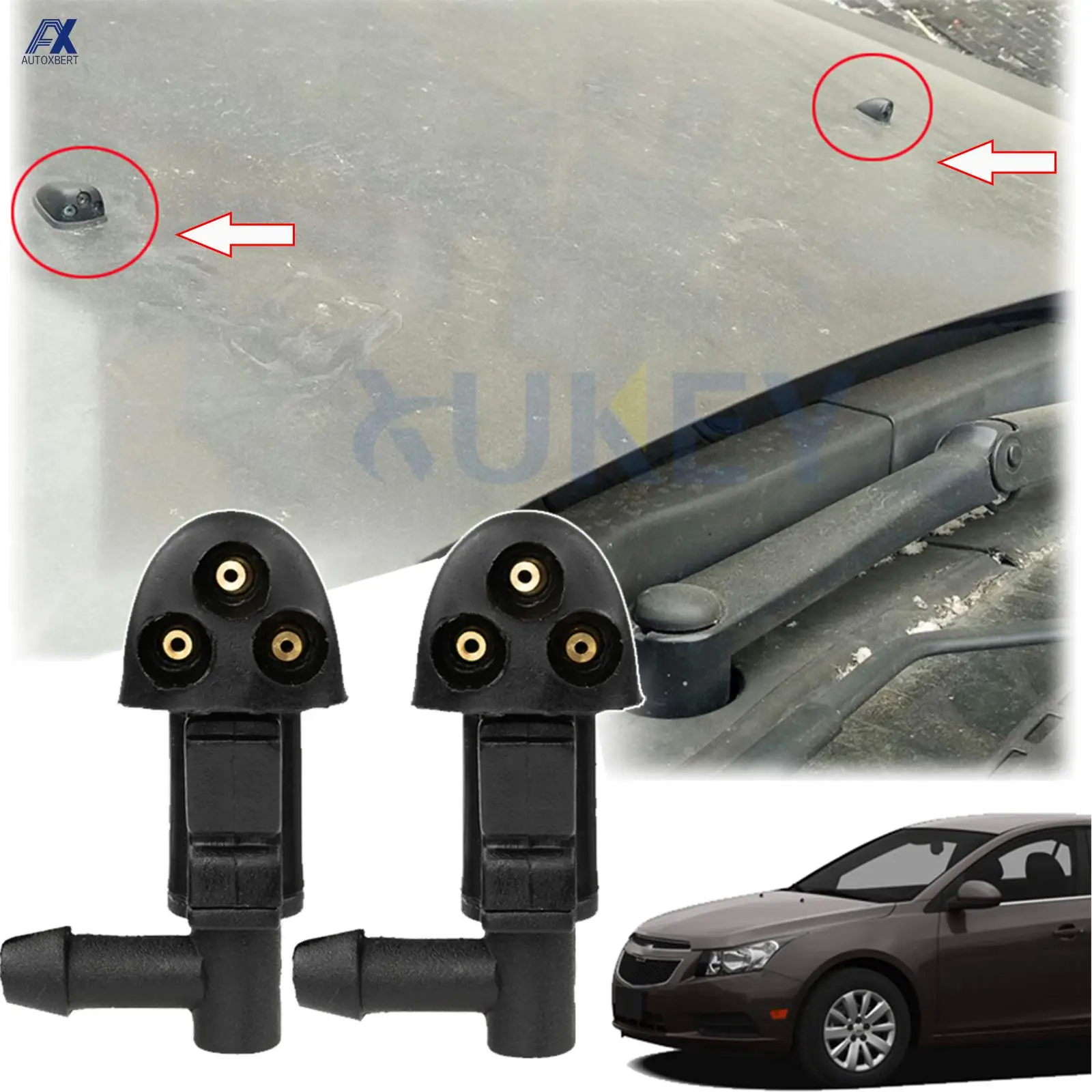 

x2 форсунки омывателя переднего стекла для Chevrolet Cruze J300 MK1 2016 2015 2014 2013 2012 2011 2010 2009 2008