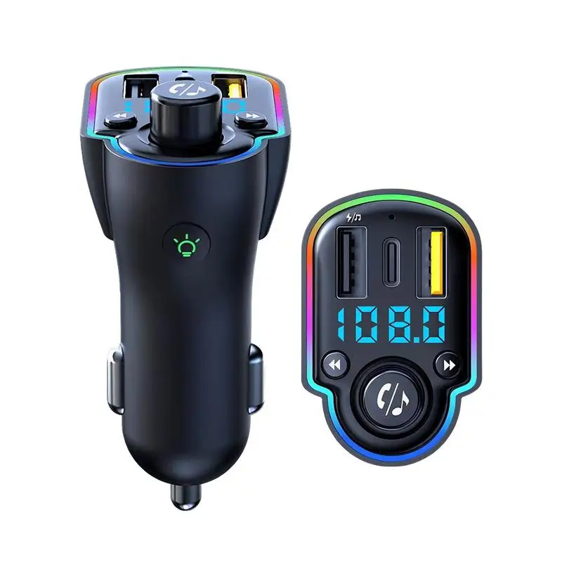 

A8 Car Smart Music Adapter 5.0 FM Transmitter Receiver Car Kit MP3 Audio Player Handsfree QC 3.0 PD Dual USB Fast Charger