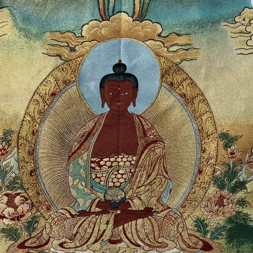 35 &quotТханка вышивка тибетский буддизм шелк Шакьямуни медицина Будда поклонение