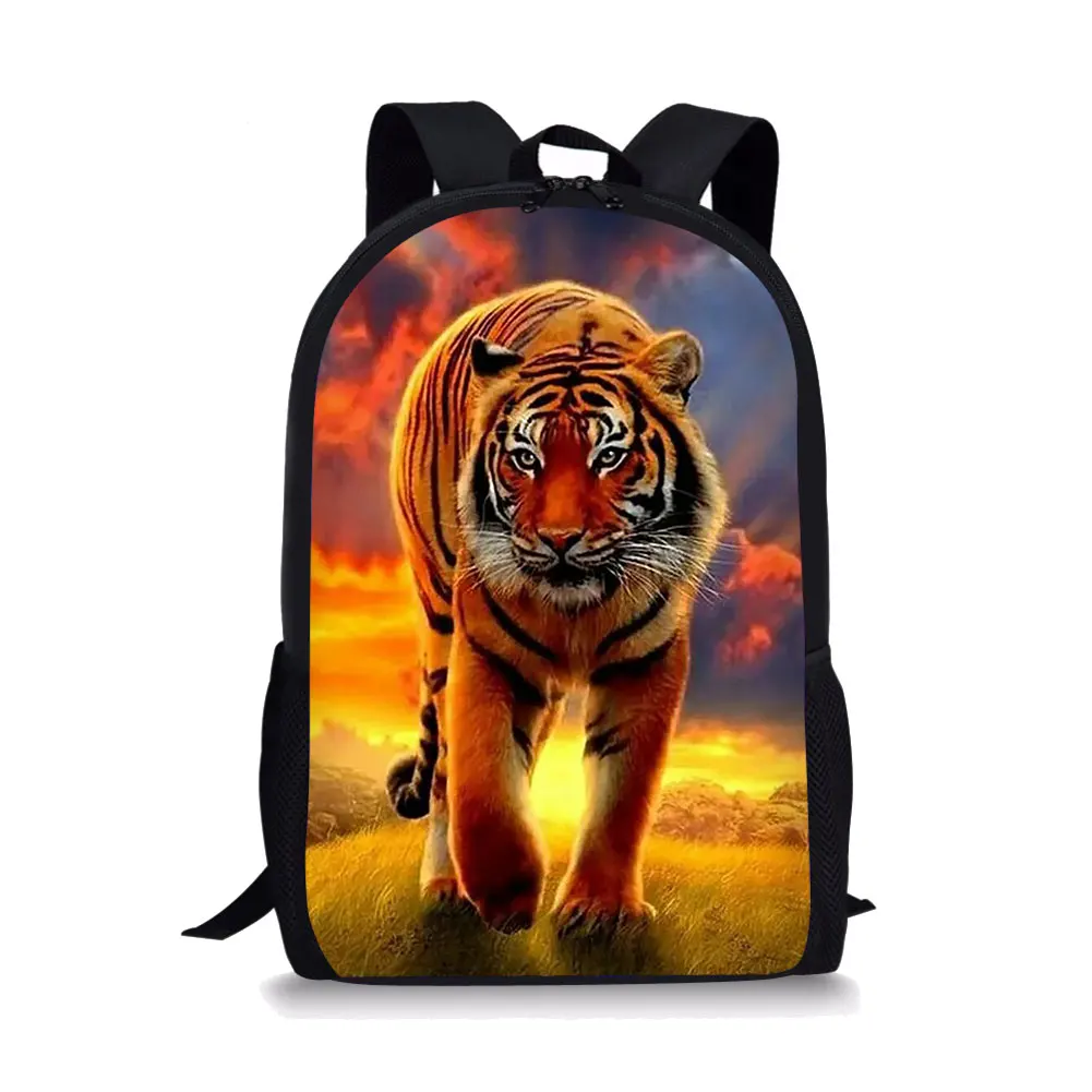 Ferocious Animal Style Print New Large Schoolbag Student School Backpack Waterproof Bagpack Capacity Primary Book Bags