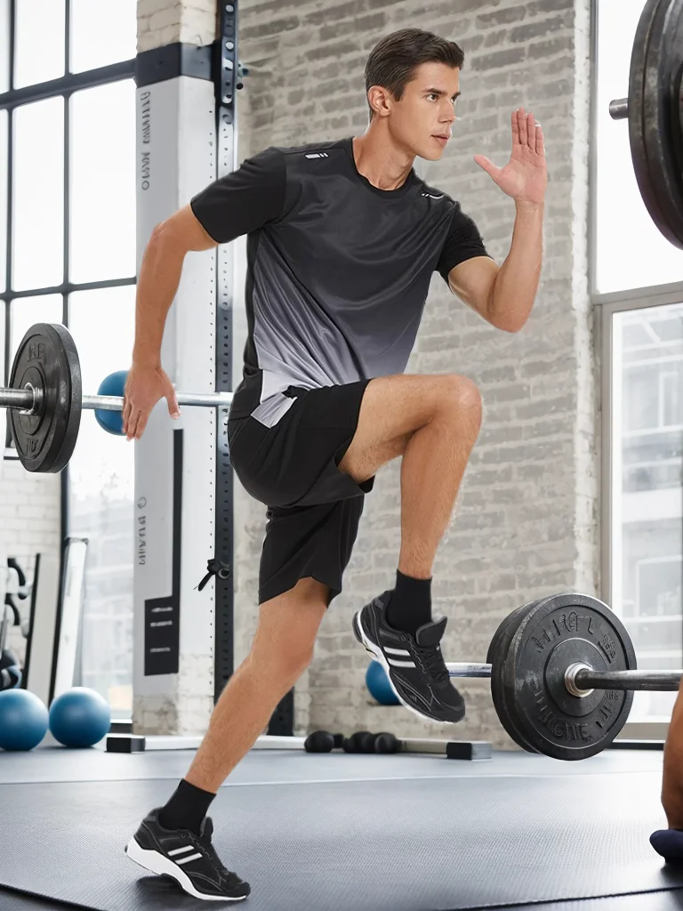 Одежда для фитнеса Мужская быстросохнущая спортивная одежда из ледяного шелка