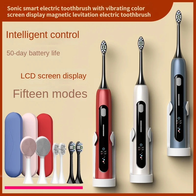 Sonic Smart Electric Toothbrush with Vibrating Color Screen Display Magnetic Levitation Electric Toothbrush Teeth Whitening