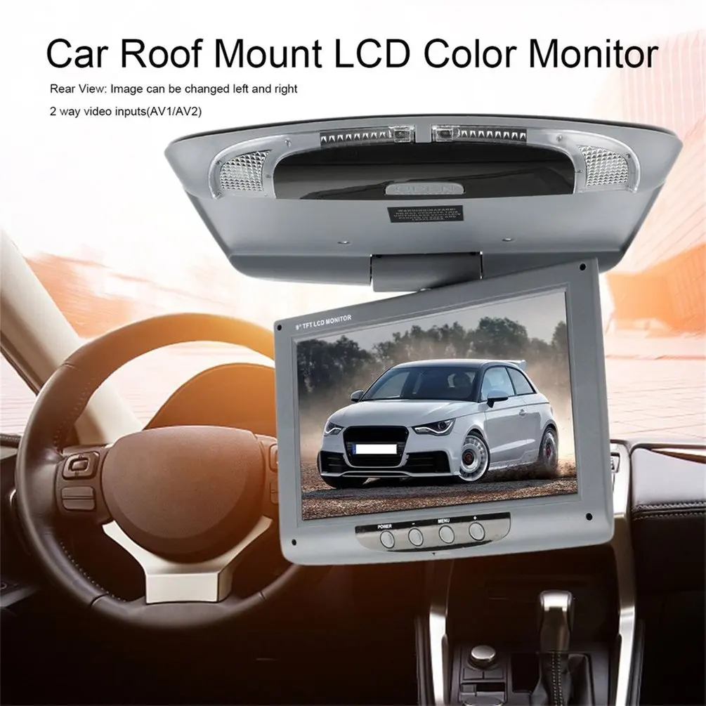 

9inch 800*480 Screen Car Roof Mount LCD Color Monitor Flip Down Screen Overhead Multimedia Video Ceiling Roof mount Display