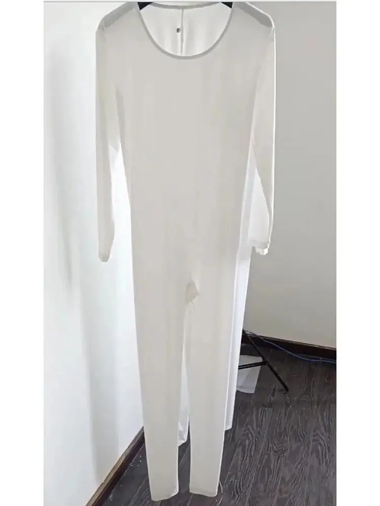 Эластичное Женское боди унисекс из ледяного шелка соблазнительное Прозрачное