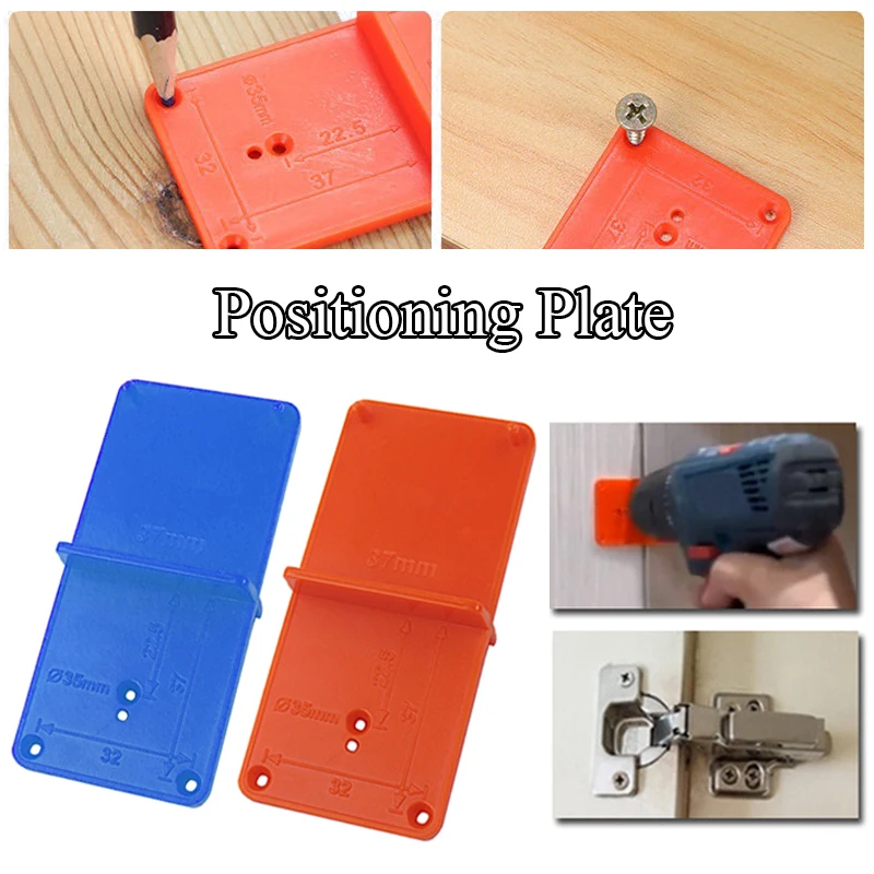 

Punch Hinge Drill Hole Guide Drill Bit Hole Woodworking Punch Opener Locator for Cabinets Installation DIY Template