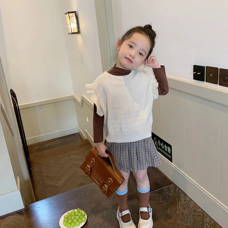 RiniKinda 2022 New Arrival Girls Fashion Suit Solid T-Shirt Skirts 3 Piece Suit Clothing Set Kids Clothes Vacation Outfits