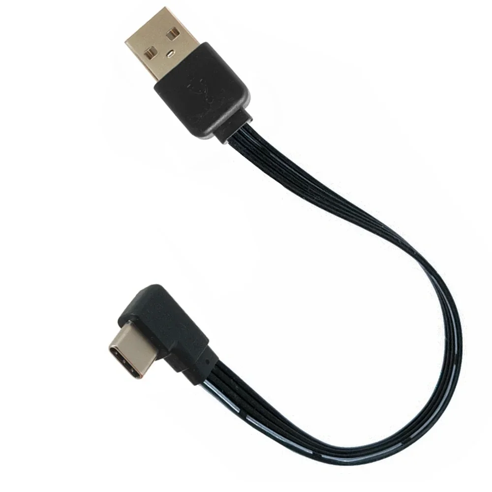 Мягкий короткий USB-кабель C-типа длиной 0 2 метра 20 см под прямым углом 90 ° Зарядное