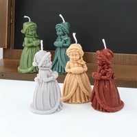 christmas princess girl small gloves silicone mold diy gypsum ornament mould multi functional scented soap making supplies