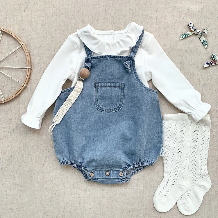 RiniLucia Kids Baby Jumper Boys Girls Clothes Pants Denim Shorts Jeans Overalls Toddler Infant Jumpsuits Clothing Trousers