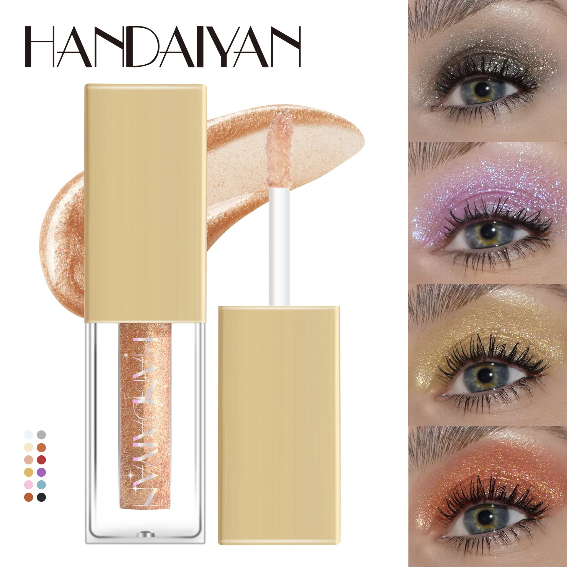 

Glitter Liquid Eye Shadow Makeup Metallic Satin Waterproof Eyeshadow Cream Long Lasting Make Up Cosmetics Gel