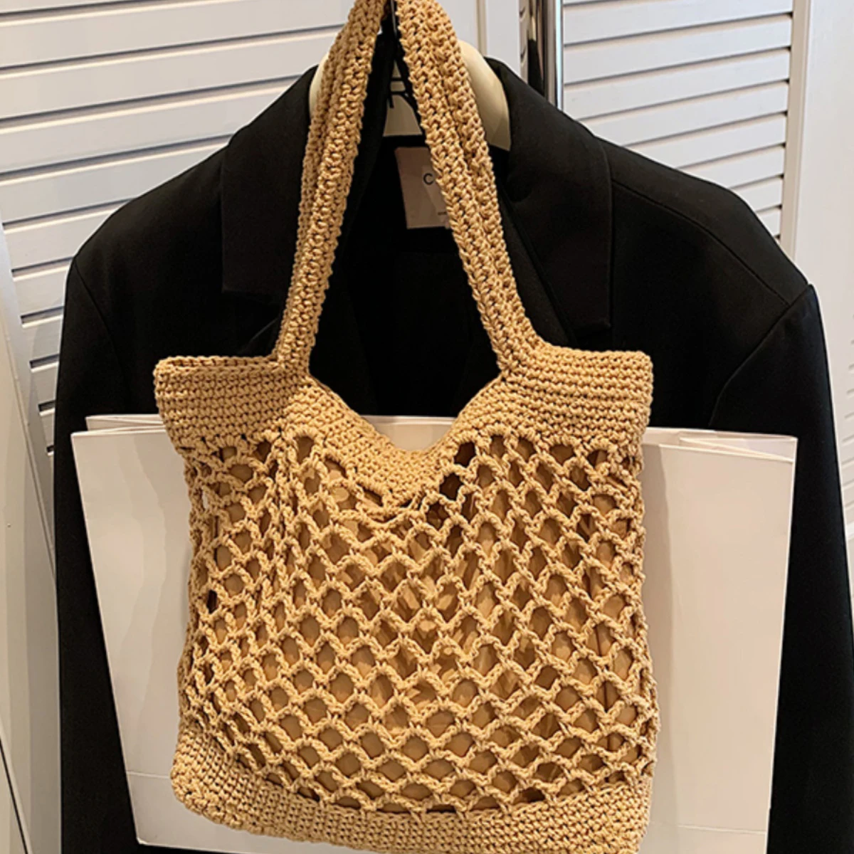 

Casual Handbags Hollow Out Knitted Beach Bag New Women's Large Capacity Versatile Shoulder Bags 2023 Summer Fashion Totes