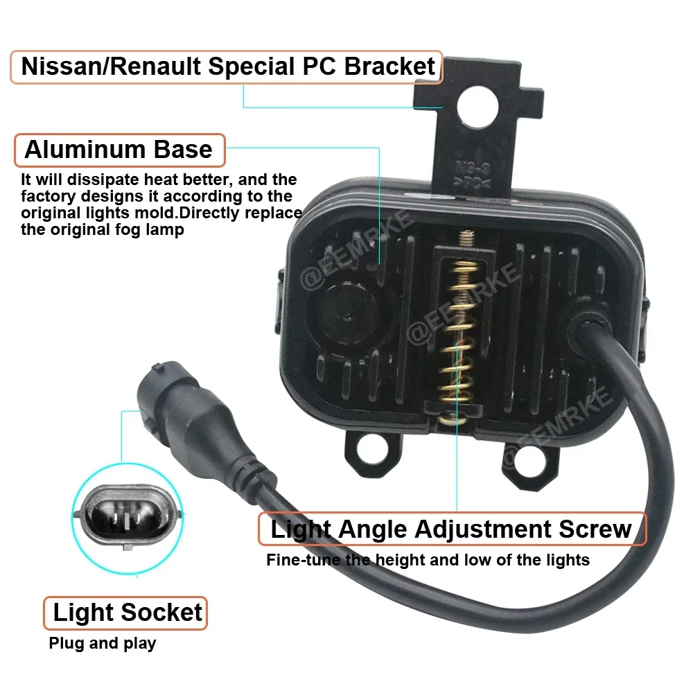 2 светодиодных противотуманных фар в сборе для Nissan Pathfinder 2022 2023 Автомобильные фары