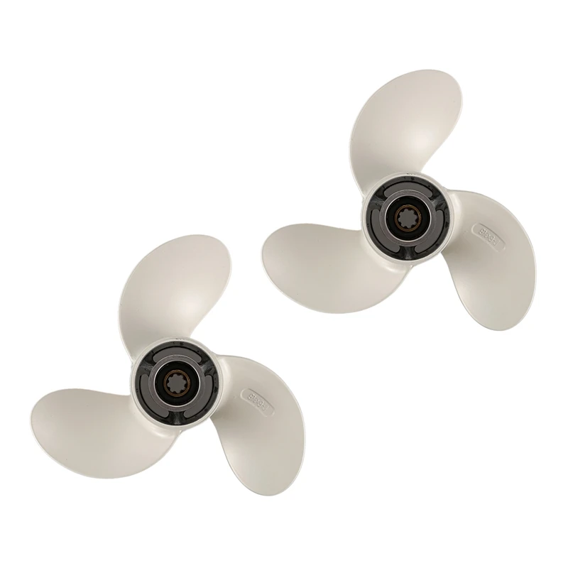 

2X 9 1/4 X 9-J New Aluminum Alloy 3 Blade Outboard Propeller For Yamaha 9.9-15Hp
