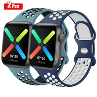 2pcslot silicone strap for apple watch band 44mm 40mm 41mm 45mm 38mm 42mm rubber sport bracelet for iwatch series 1 2 3 4 5 6 7