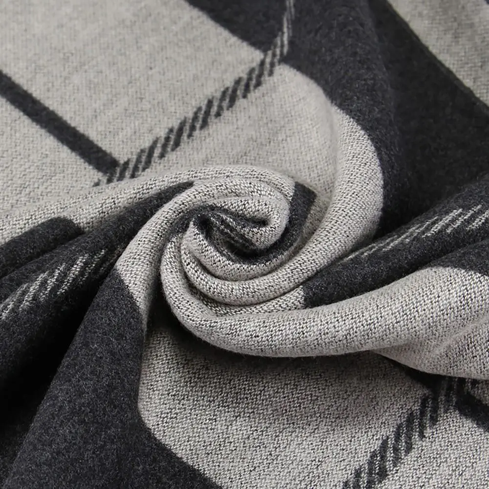 Роскошный кашемировый шерстяной вязаный шарф зимний теплый утолщенный шаль 30x180