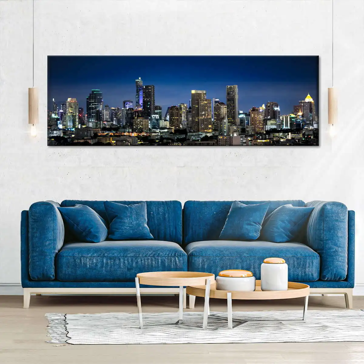 

Panoramic Bangkok Skyline Landscape Canvas Painting Poster Home Decor Wall Art Decoration Picture For Living Bed Room