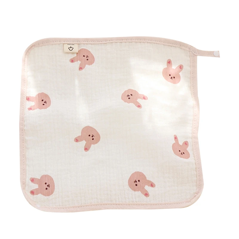

Baby Bib Cotton Triangle Towel Cartoon Pattern Snap Button Soft Saliva Towel