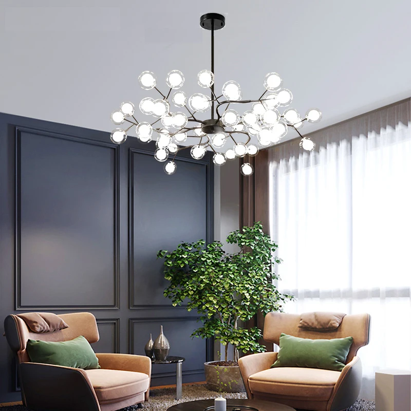 Modern Nordic Firefly Led Chandelier For Living Room Bedroom Dining Room Kitchen Pendant Lamp Gold Design Ceiling Hanging Light