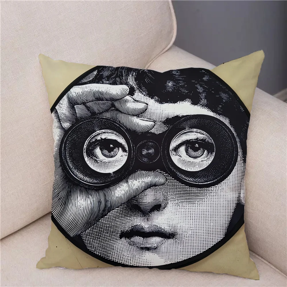 FornasettiS Декоративные Наволочки Двойного Размера Плюшевые Автомобильные Узор