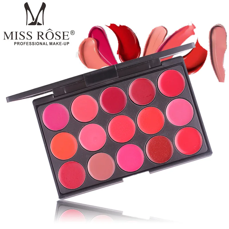 

MISS ROSE Makeup Matte Velvet Mist Face 15 Colors Moisturizing Lip Balm Waterproof Plate Cosmetic Gift for Women Hot Selling