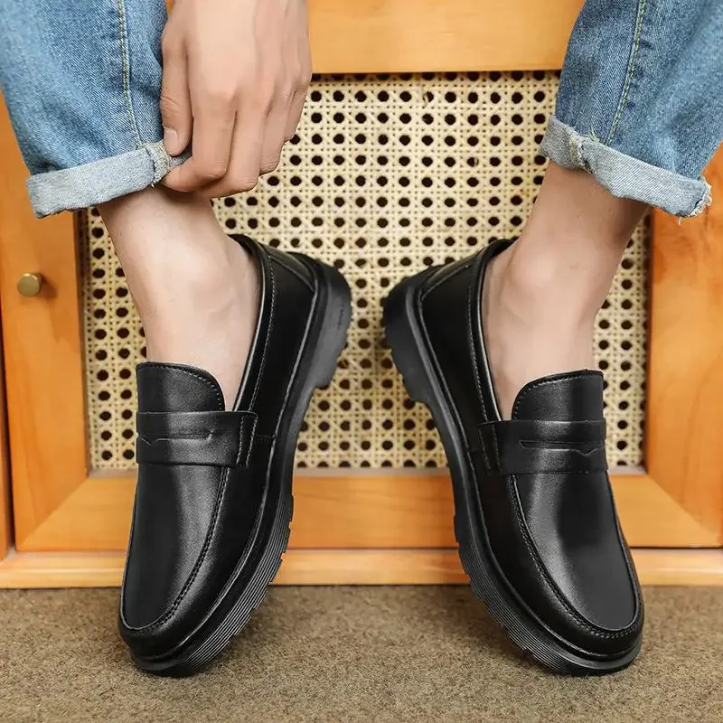 

Мужская Спортивная Повседневная деловая кожаная обувь, коричневые модные туфли Martin в стиле ретро с мягкой низкой подошвой для мальчиков на осень