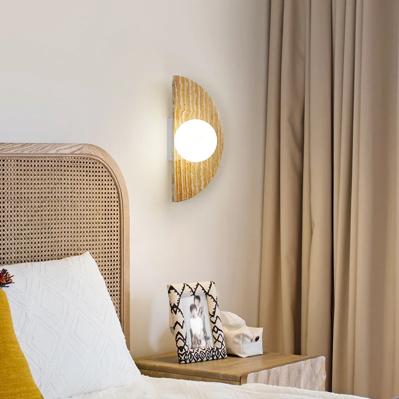 Винтажный женский декоративный настенный светильник из натурального камня