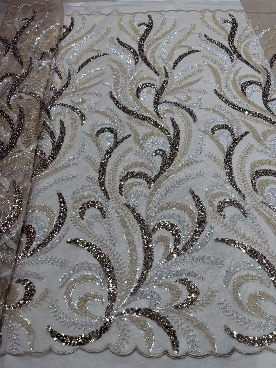 

Африканская роскошная кружевная ткань с блестками, новейшая вышивка из бисера, французская фототкань для детской свадьбы JY52T