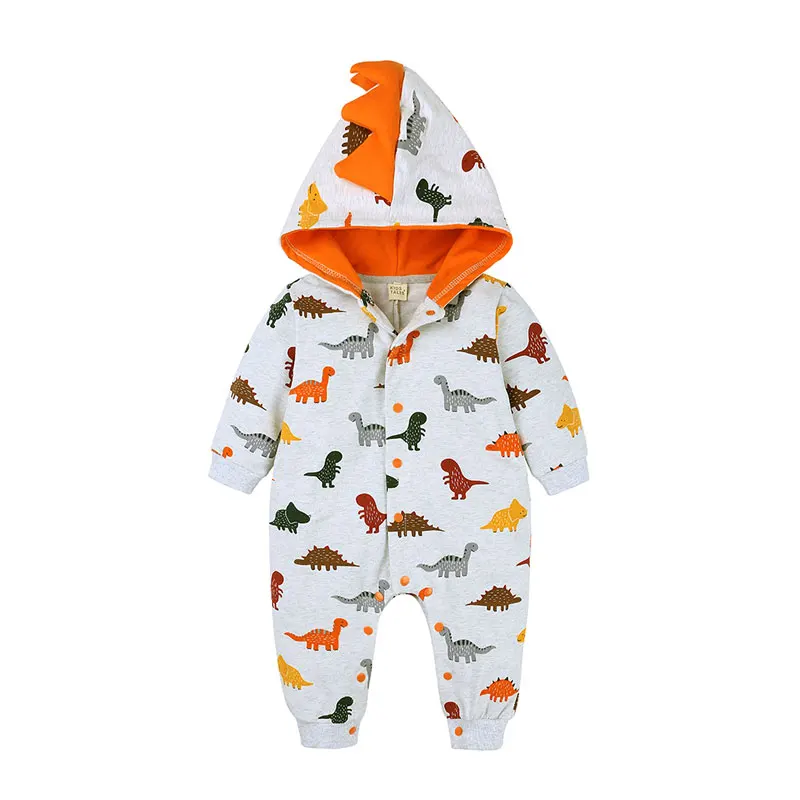 Cartoon 3D Dinosaur Baby Boy Clothes Warm Cotton Long Sleeve Hooded Romper Spring Autumn Toddler Newborn Clothing |