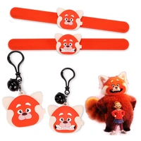 new disney cartoon turning red kawaii bear silica gel childrens bracelet pat tape keychain pendant childrens birthday gift toy