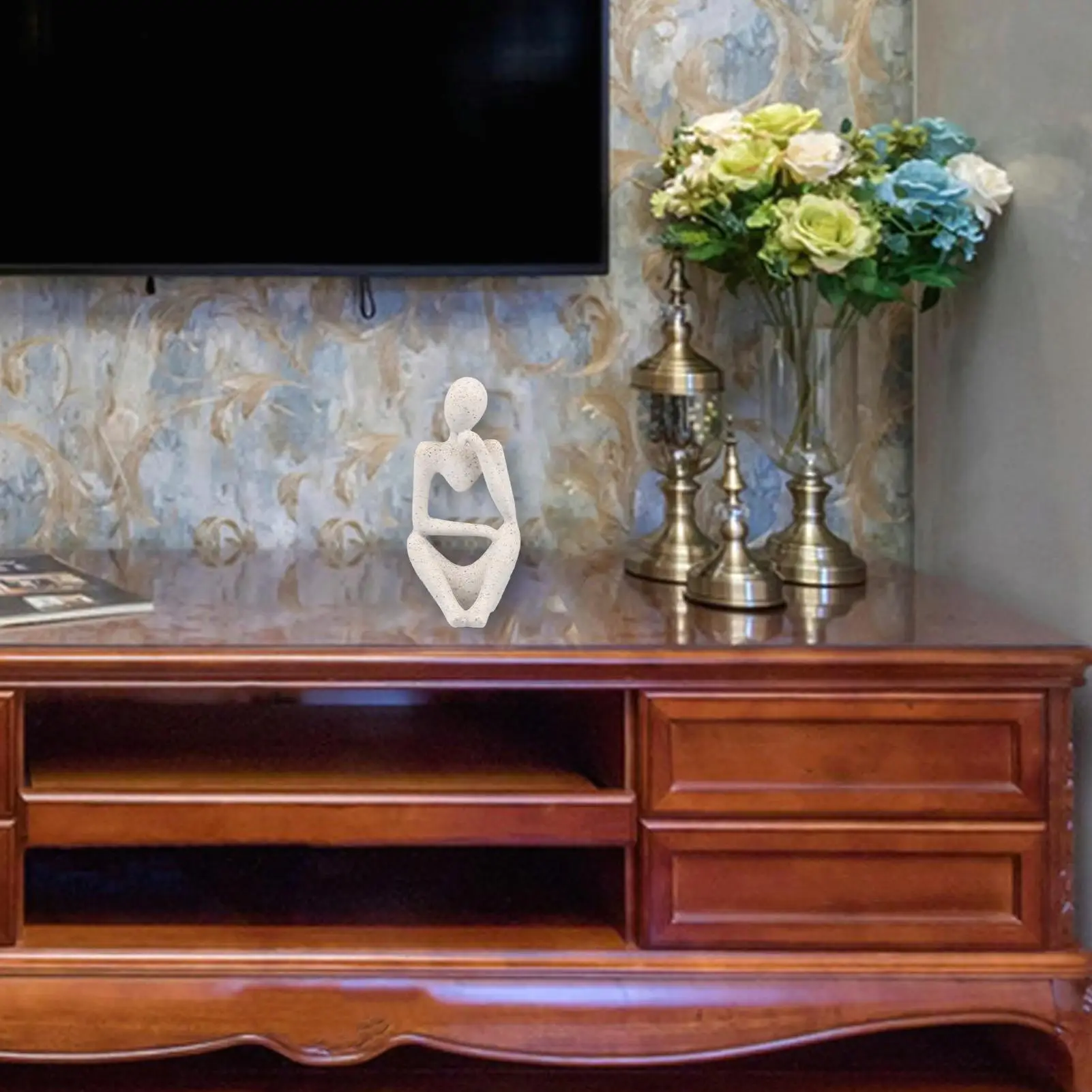 Абстрактная статуя истончика из смолы для гостиной и офиса